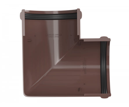 Угол желоба ТехноНИКОЛЬ ПВХ 90° (коричневый) Фотография_3