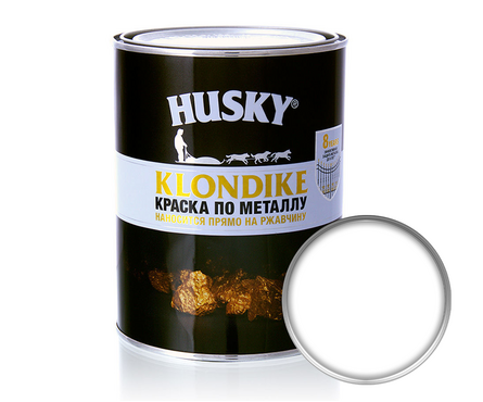 Краска по ржавчине 3 в 1 матовая белая HUSKY Klondike RAL9003 0.9 л  Фотография_0