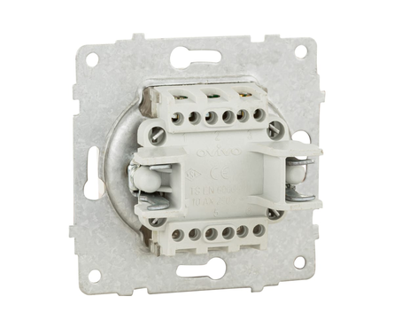 Выключатель MINA OVIVO, 2-кл, белый, с подсветкой Фотография_1