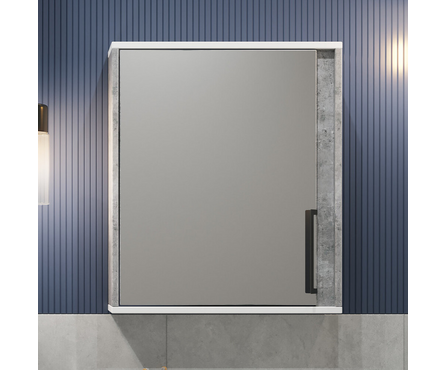 Шкаф-зеркало Хантер 55 универсальное серый цемент Фотография_1