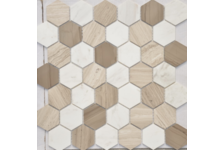 Мозаика Caramelle Mosaic Pietrine Hexagonal Pietra Mix 3 MAT hex матовая, 292х298 мм, чип 18х30 мм