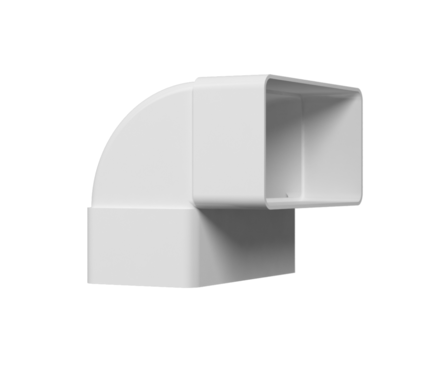 Колено прямоугольное вертикальное Event ПВХ белое, 60х120 мм/90° Фотография_1