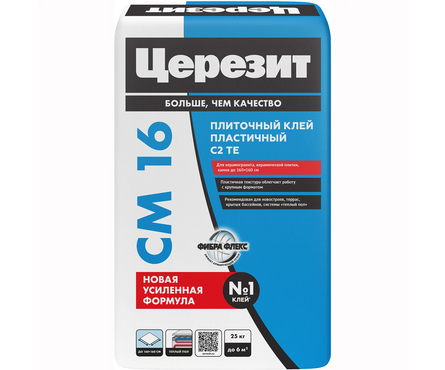 Клей плиточный ЦЕРЕЗИТ СМ16 С2ТЕ 25 кг Фотография_0