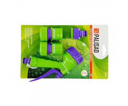 Набор для подключения шланга (пистолет, адаптер, 2 соединителя) 3/4 PALISAD Фотография_1