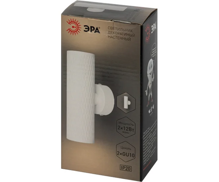 Светильник настенный 12 Вт 2*GU10/MR16 WL46 WH белый IP20 Б0058501 ЭРА Фотография_4