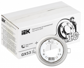 Светильник точечный IEK GX53 встраиваемый, хромированный, LUVB0-GX53-1-K23 Фотография_1