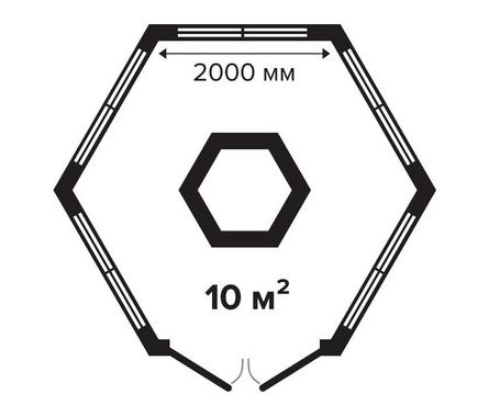Беседка шестигранная из массива сосны 4х4 м ТЕХНОНИКОЛЬ Фотография_4