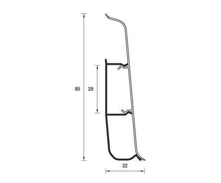 Плинтус ПВХ напольный 85x2200 мм Кремово-белый 033 ИДЕАЛ Деконика  Фотография_2