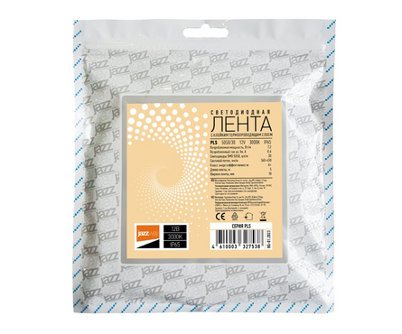 Лента светодиодная 7.2 Вт/м 12 В 5 м PLS 5050/30 тепло-белый свет 3000К IP20 JAZZWAY Фотография_2