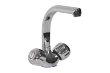 Смеситель MIXLINE ML02-031 для ванны и умывальника, 1/2, керамика, высокий излив
