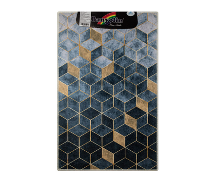 Коврик для ванной 55x90 см дизайнерский серые кубы САНАКС Фотография_1