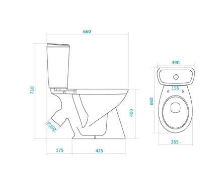 Унитаз-компакт Бореаль (антивсплеск, кос.вып. нижн подв) САНТЕК Фотография_2