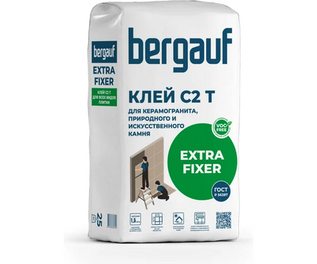 Клей плиточный BERGAUF Extra Fixer C2Т 25 кг  Фотография_0