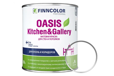 Краска для стен и потолков FINNCOLOR OASIS KITCHEN&GALLERY база С (0.9 л)