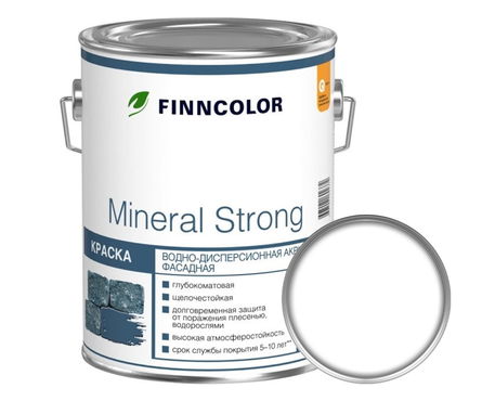 Краска фасадная FINNCOLOR Mineral strong глубокоматовая, белая (2.7 л) Фотография_0