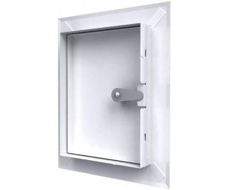 Люк-дверца Event сантехническая, белая с замком (металл), 150х150 мм Фотография_1