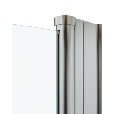 Штора на ванну 75х140 мм хром прозрачное стекло Соло Тритон Фотография_3