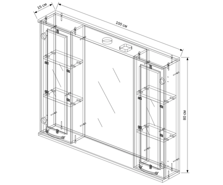 Шкаф-зеркало EvaGold Виктория-100 Фотография_3