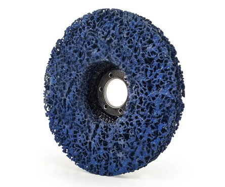 Круг зачистной обдирочный БАЗ нетканный, для снятия ржавчины, голубой (коралловый), 125х22 мм Фотография_2