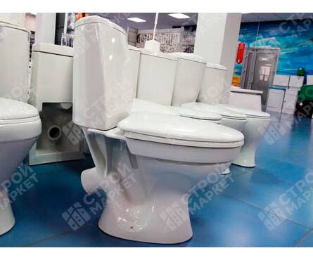 Унитаз-компакт W101 косой выпуск+сиденье полипропилен GESSO Фотография_3