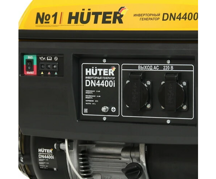 Генератор бензиновый 3.8 кВт 220В бак 10.5 л ручной стартер инвенторный DN 4400i HUTER Фотография_3