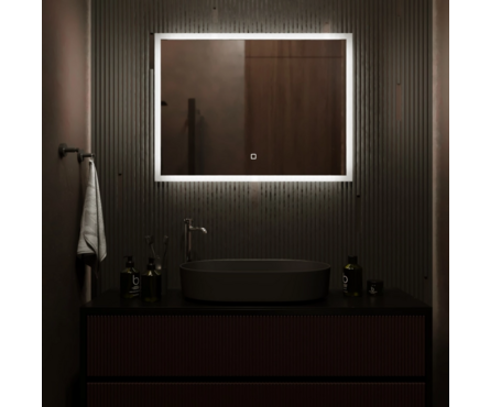 Зеркало 800х600 мм Норма сенсорный выключатель, светодиодная подсветка MIXLINE Фотография_4