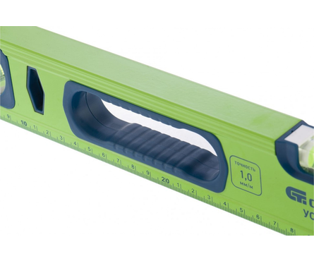 Уровень 1200 мм алюминиевый фрезерованный, 3 глазка, рукоятки CИБРТЕХ Фотография_2