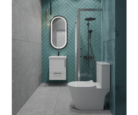 Унитаз-монолит Т1084 безободковый тонкое сиденье ДП (с гофрой и подводкой) EVA GOLD Фотография_4