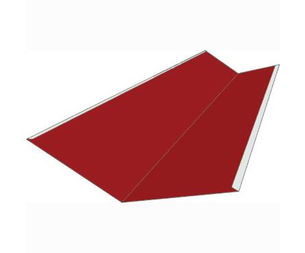 Планка примыкания для г/ч (ТН) Шинглас Polyester красная RAL3011 (2000x70 мм)