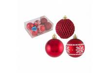 Набор елочных шаров d 6 см, 6 шт, красный Волшебная страна SYCB17-013