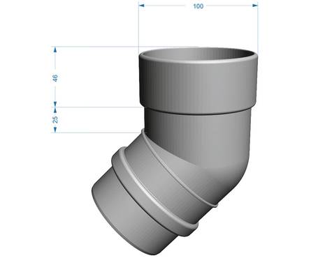 Колено 45° Дёке LUX (шоколад) Фотография_1