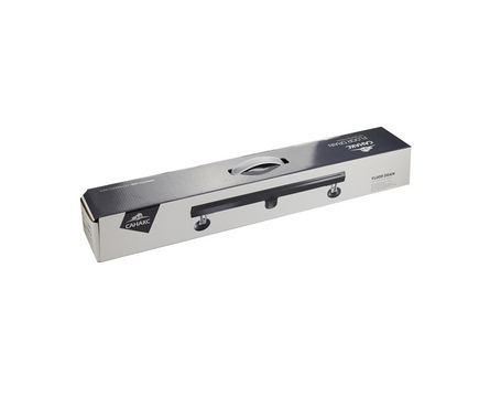 Трап сливной вертикальный выход D 50 нерж. 32х800 мм линейный щелевой черный САНАКС Фотография_3