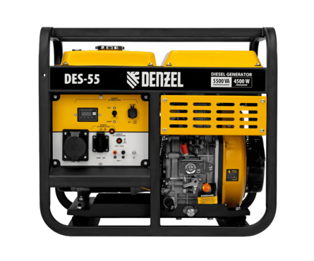Генератор дизельный 5.5 кВт, 230 В, 11 л, ручной стартер DES-55 DENZEL Фотография_3
