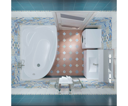 Ванна акриловая 1600х1000 мм левая (каркас+экран+сифон) Николь ТРИТОН Фотография_3