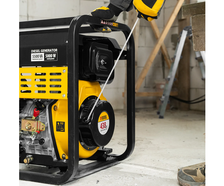 Генератор дизельный 5.5 кВт, 230 В, 11 л, ручной стартер DES-55 DENZEL Фотография_18