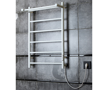 Полотенцесушитель электрический 80х50 см подкл. универсальное белый таймер 450 Вт ЛЦ ZOX Фотография_1