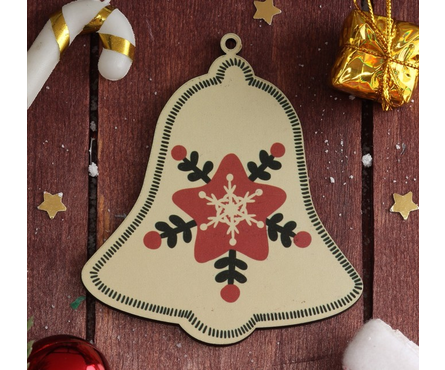 Подвеска новогодняя Ёлочные украшения 6х5 см (6 шт/уп) Фотография_1