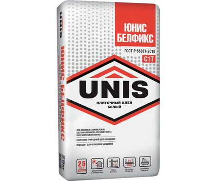 Клей плиточный ЮНИС Белфикс белый С1Т 25 кг Фотография_0