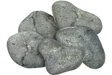 Камень Банные штучки Серпентинит, обвалованный, средняя фракция (70-140 мм), в коробке 10 кг 
