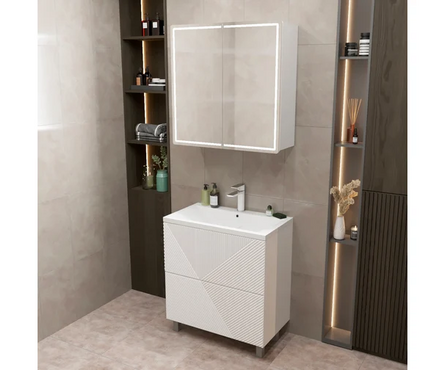 Тумба для ванной Вектор-75 с умывальником Нелли-75 Фотография_3