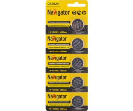 Элемент питания Navigator NBT-CR2025-BP5 Фотография_0