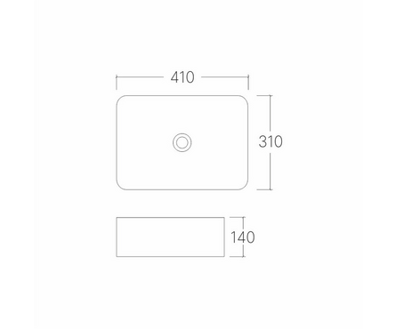 Умывальник на столешницу 410х310х140 мм прямоугольная A408В EVA GOLD Фотография_3