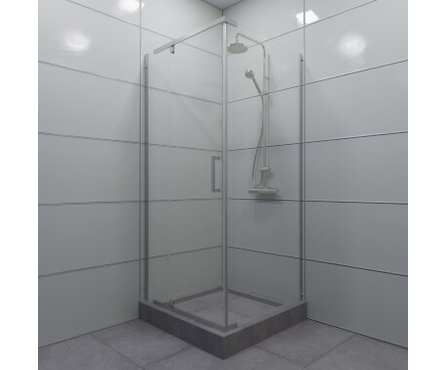 Душевая ширма 900х900х2070х4 мм квадрат Терра-Хром ТРИТОН Фотография_1