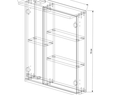 Шкаф-зеркало EvaGold Севилья 60 Фотография_3