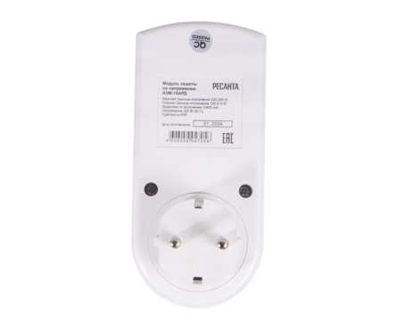 Блок защиты по напряжению АЗМ-16АРД регулируемый с дисплеем в розетку РЕСАНТА Фотография_2