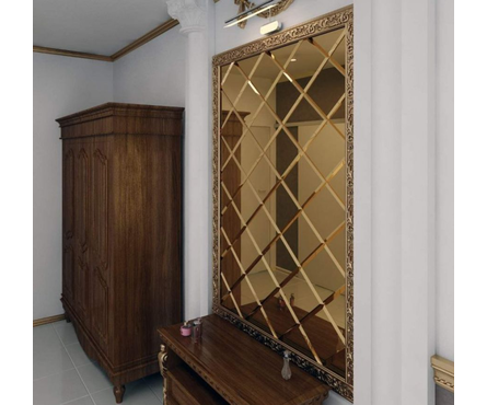 Зеркальная бронзовая плитка Ромб с фацетом, 200х340 мм Фотография_1