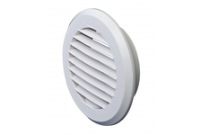 Решетка ПВХ вентиляционная вытяжная круглая с фланцем d 100 мм белая ЭВЕНТ
