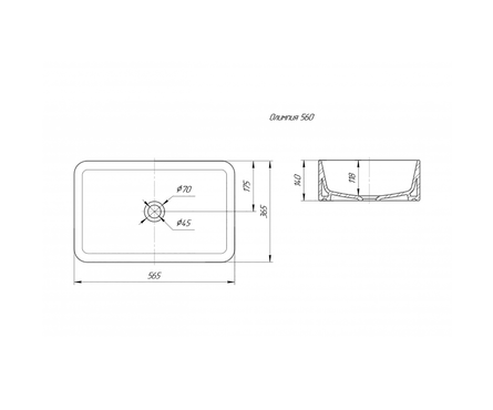 Умывальник на столешницу Олимпия 56x37 см KIROVIT Фотография_1