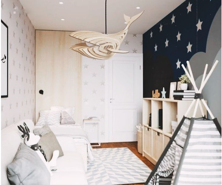 Светильник подвесной Мелодия Света WL010-Whale-1P-400 NL Кит, дерево светлое, Е27 Фотография_4