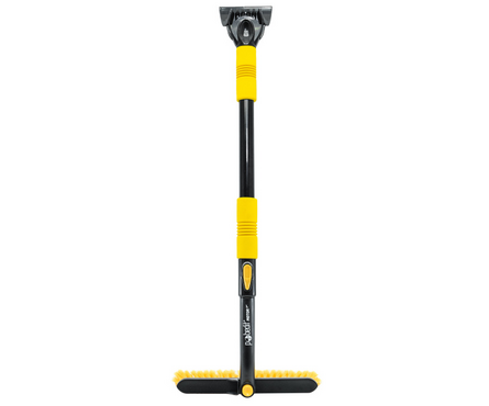 Щетка автомобильная 120 см скребком, с телеск. ручкой, поворотной головой FROST-XXVII BLACK POBEDIT Фотография_1